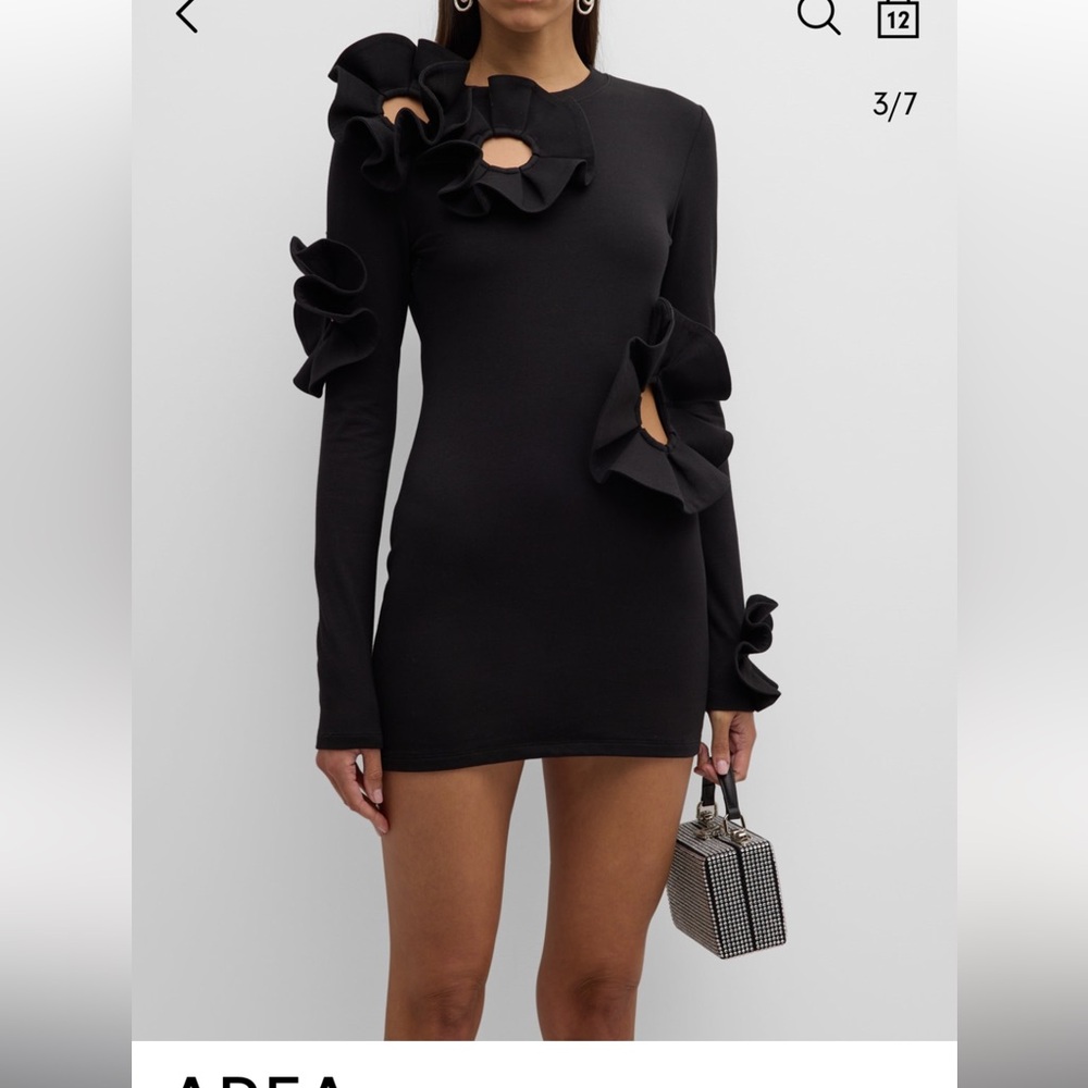 AREA mini black dress - Picture 3 of 4